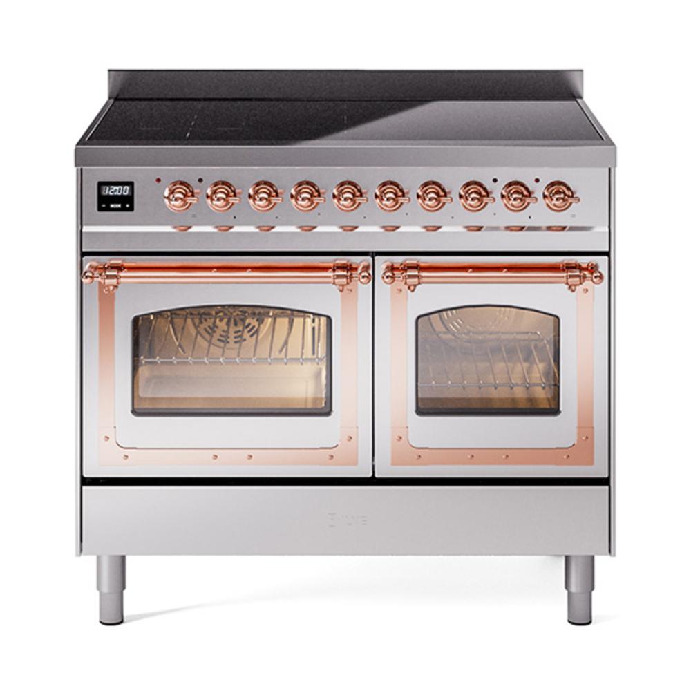 Ilve UNDI406NMPSSP Ilve Undi406Nmpssp Nostalgie Ii Noblesse 40" Induction Range (Triple Glass Door, Stainless Steel, Copper)