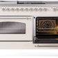 Ilve UP60FSNMPAWC Nostalgie Ii 60 Inch Dual Fuel Natural Gas Freestanding Range In Antique White With Chrome Trim