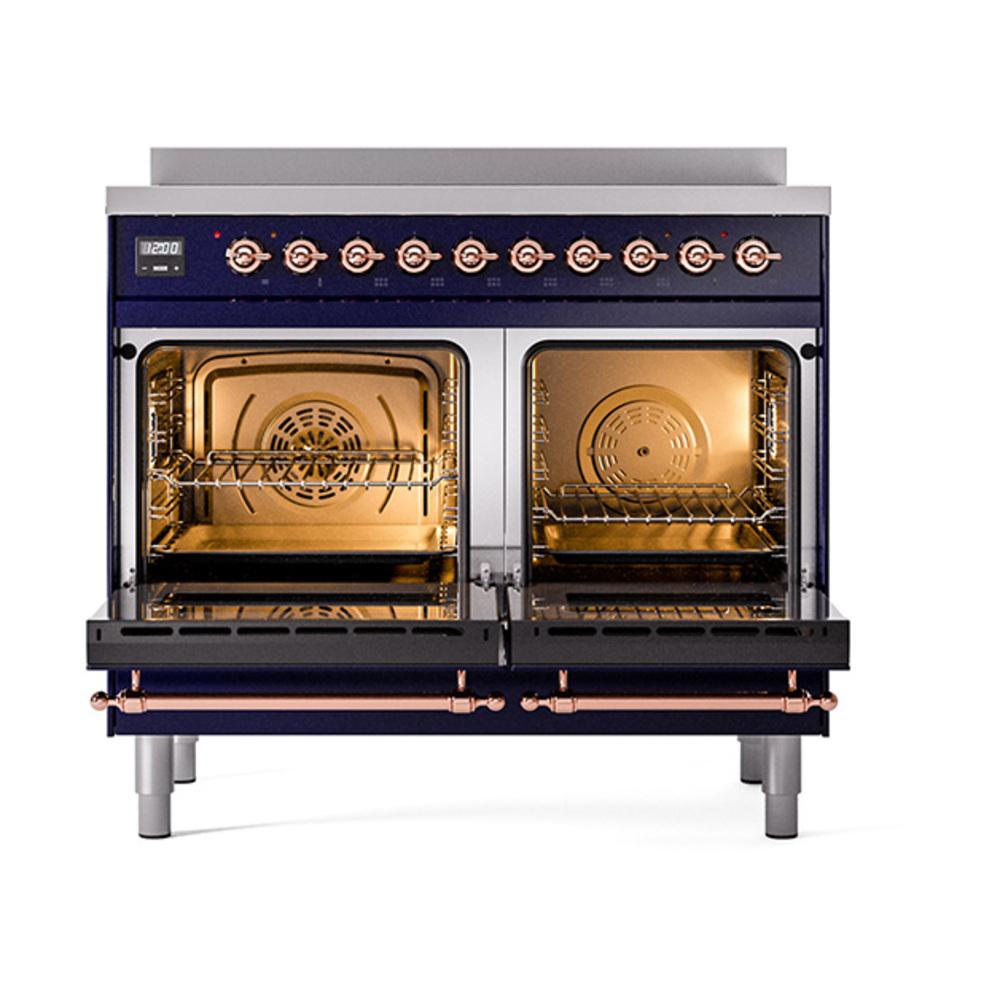 Ilve UNDI406NMPMBP Ilve Undi406Nmpmbp Nostalgie Ii Noblesse 40" Induction Range (Triple Glass Door, Midnight Blue, Copper)