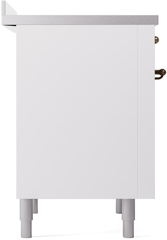 Ilve UPI366NMPWHB Nostalgie Ii 36 Inch Electric Freestanding Range In White With Bronze Trim