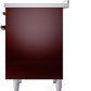 Ilve UPDI406NMPBUB Nostalgie Ii 40 Inch Electric Freestanding Range In Burgundy With Bronze Trim