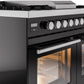 Ilve UPD40FWMPBK Professional Plus Ii 40 Inch Dual Fuel Natural Gas Freestanding Range In Glossy Black With Trim