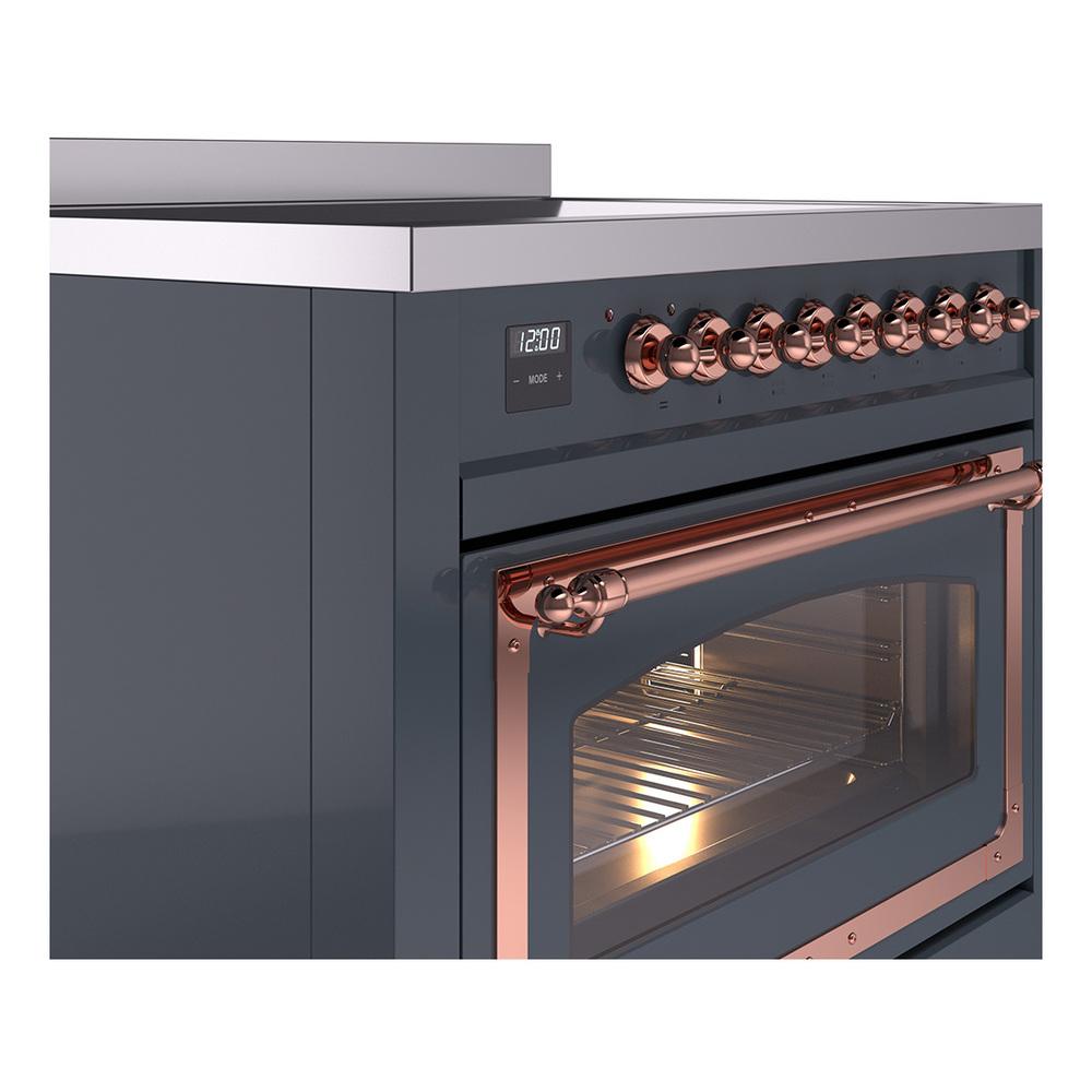 Ilve UNI366NMPBGP Ilve Uni366Nmpbgp Nostalgie Ii Noblesse 36" Induction Range (Triple Glass Door, Blue Grey, Copper)