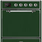 Ilve UMI30QNE3EGC Majestic Ii 30 Inch Electric Freestanding Range In Emerald Green With Chrome Trim