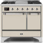 Ilve UMD10FDQNS3AWC Majestic Ii 40 Inch Dual Fuel Natural Gas Freestanding Range In Antique White With Chrome Trim