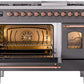 Ilve UP48FNMPMGPLP Nostalgie Ii 48 Inch Dual Fuel Liquid Propane Freestanding Range In Matte Graphite With Copper Trim