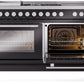 Ilve UP60FSWMPBK Professional Plus Ii 60 Inch Dual Fuel Natural Gas Freestanding Range In Glossy Black With Trim