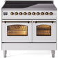 Ilve UPDI406NMPWHB Nostalgie Ii 40 Inch Electric Freestanding Range In White With Bronze Trim