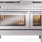 Ilve UP48FWMPSS Professional Plus Ii 48 Inch Dual Fuel Natural Gas Freestanding Range In Stainless Steel With Trim