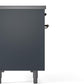 Ilve UPI486NMPBGB Nostalgie Ii 48 Inch Electric Freestanding Range In Blue Grey With Bronze Trim