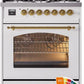 Ilve UP30NMPRAG Nostalgie Ii 30 Inch Dual Fuel Natural Gas Freestanding Range In Ral Custom Color With Brass Trim