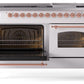 Ilve UP60FNMPWHPLP Nostalgie Ii 60 Inch Dual Fuel Liquid Propane Freestanding Range In White With Copper Trim