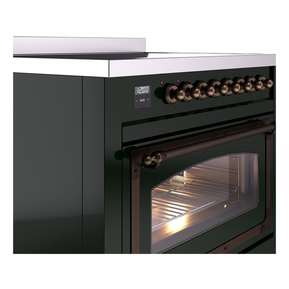 Ilve UNI366NMPEGB Ilve Uni366Nmpegb Nostalgie Ii Noblesse 36" Induction Range (Triple Glass Door, Emerald Green, Burnished)