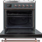 Ilve UM30DNE3BGBLP Majestic Ii 30 Inch Dual Fuel Liquid Propane Freestanding Range In Blue Grey With Bronze Trim