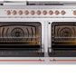 Ilve UP60FSNMPSSP Nostalgie Ii 60 Inch Dual Fuel Natural Gas Freestanding Range In Stainless Steel With Copper Trim