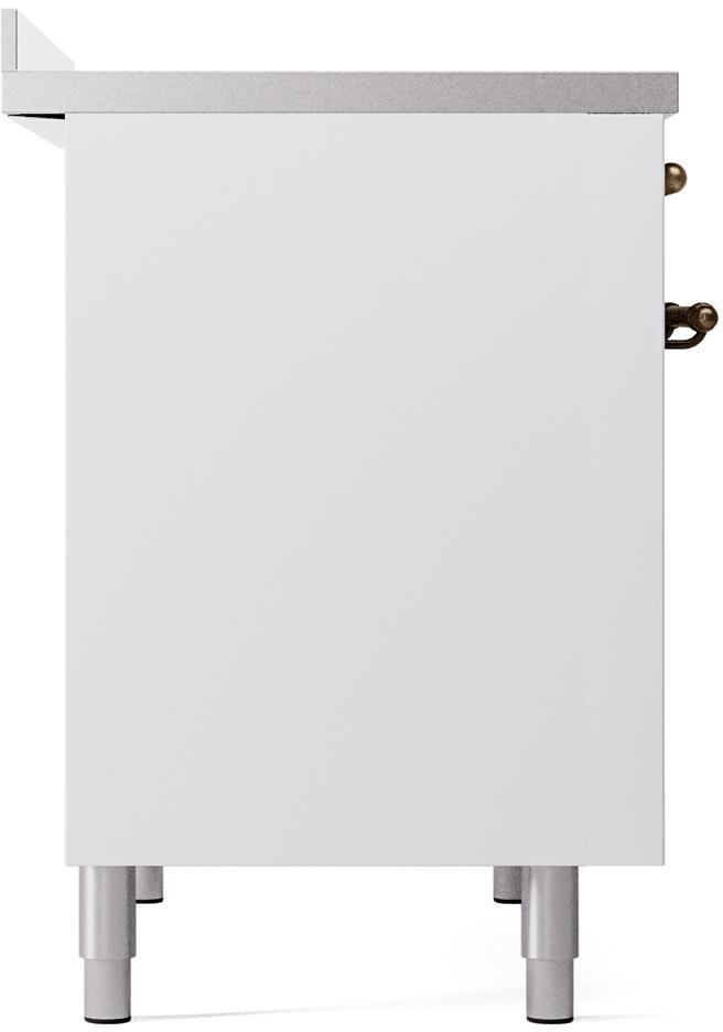 Ilve UPDI406NMPWHB Nostalgie Ii 40 Inch Electric Freestanding Range In White With Bronze Trim