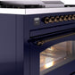 Ilve UP36FNMPMBBLP Nostalgie Ii 36 Inch Dual Fuel Liquid Propane Freestanding Range In Blue With Bronze Trim