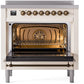 Ilve UPI366NMPAWB Nostalgie Ii 36 Inch Electric Freestanding Range In Antique White With Bronze Trim