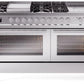 Ilve UP60FSWMPSS Professional Plus Ii 60 Inch Dual Fuel Natural Gas Freestanding Range In Stainless Steel With Trim