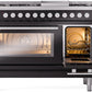 Ilve UP48FWMPBK Professional Plus Ii 48 Inch Dual Fuel Natural Gas Freestanding Range In Glossy Black With Trim