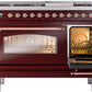 Ilve UP48FNMPBUP Nostalgie Ii 48 Inch Dual Fuel Natural Gas Freestanding Range In Burgundy With Copper Trim