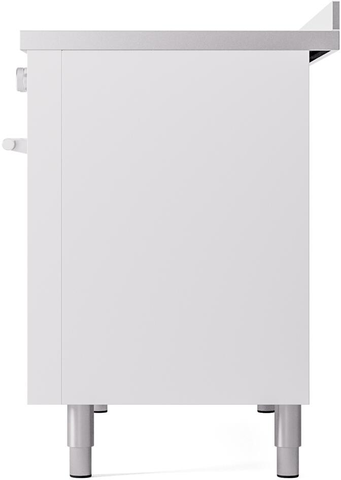 Ilve UPI486WMPWH Professional Plus Ii 48 Inch Electric Freestanding Range In White With Trim