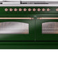 Ilve UP60FSNMPEGP Nostalgie Ii 60 Inch Dual Fuel Natural Gas Freestanding Range In Emerald Green With Copper Trim