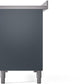 Ilve UPI486NMPBGP Nostalgie Ii 48 Inch Electric Freestanding Range In Blue Grey With Copper Trim