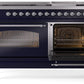 Ilve UP60FNMPMBCLP Nostalgie Ii 60 Inch Dual Fuel Liquid Propane Freestanding Range In Blue With Chrome Trim