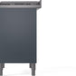 Ilve UP36FWMPBG Professional Plus Ii 36 Inch Dual Fuel Natural Gas Freestanding Range In Blue Grey With Trim