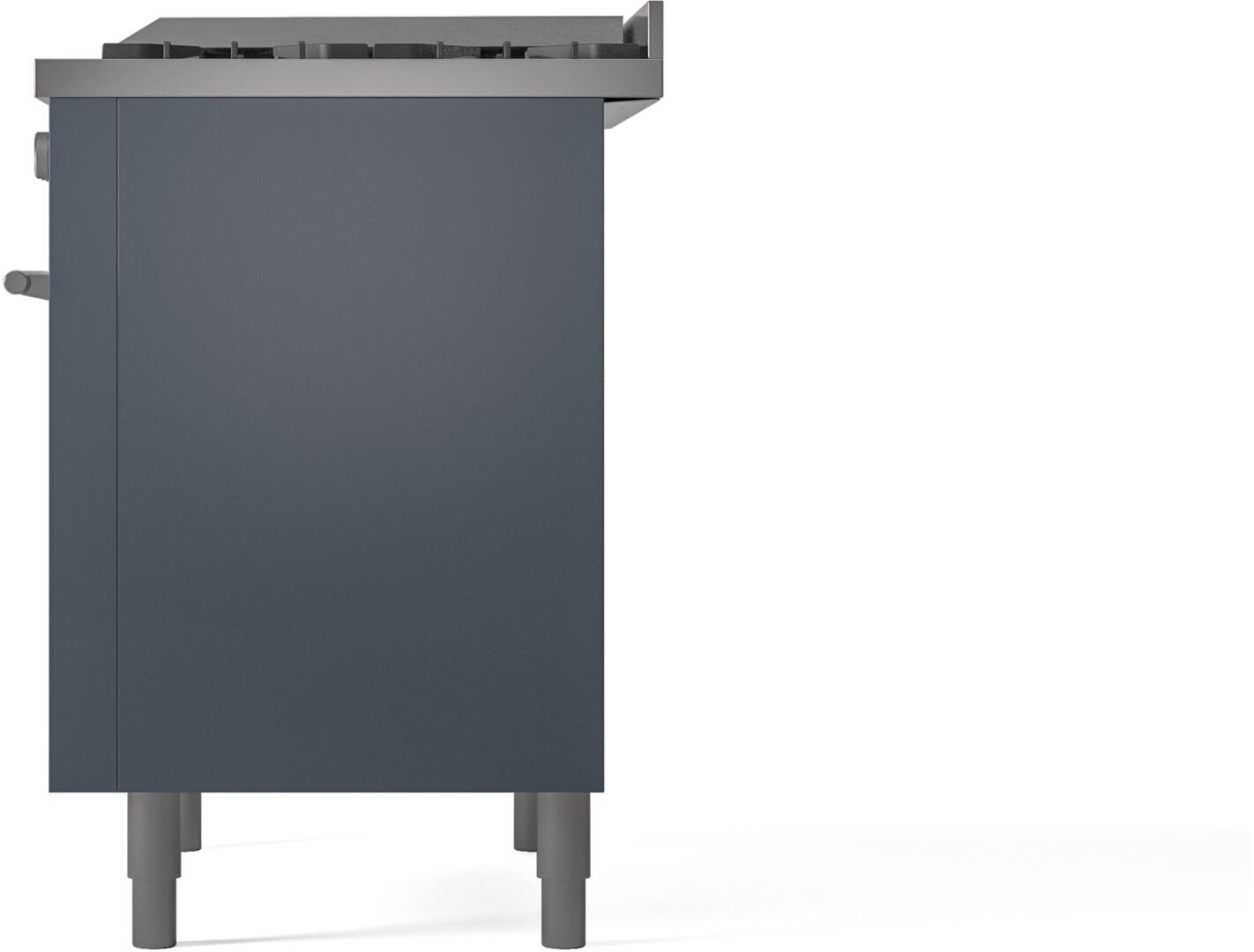 Ilve UP36FWMPBG Professional Plus Ii 36 Inch Dual Fuel Natural Gas Freestanding Range In Blue Grey With Trim