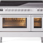 Ilve UPI486WMPWH Professional Plus Ii 48 Inch Electric Freestanding Range In White With Trim