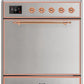 Ilve UMI30QNE3SSP Majestic Ii 30 Inch Electric Freestanding Range In Stainless Steel With Copper Trim