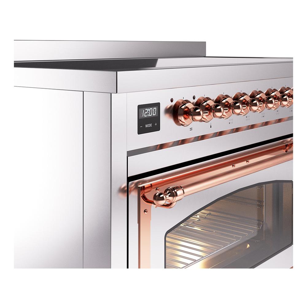 Ilve UNI486NMPSSP Ilve Uni486Nmpssp Nostalgie Ii Noblesse 48" Induction Range (Triple Glass Door, Stainless Steel, Copper)