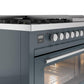 Ilve UP48FWMPBG Professional Plus Ii 48 Inch Dual Fuel Natural Gas Freestanding Range In Blue Grey With Trim