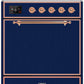 Ilve UMI30QNE3MBP Majestic Ii 30 Inch Electric Freestanding Range In Blue With Copper Trim