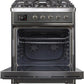 Ilve UM30DNE3MGCLP Majestic Ii 30 Inch Dual Fuel Liquid Propane Freestanding Range In Matte Graphite With Chrome Trim