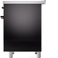 Ilve UPDI406NMPBKB Nostalgie Ii 40 Inch Electric Freestanding Range In Glossy Black With Bronze Trim