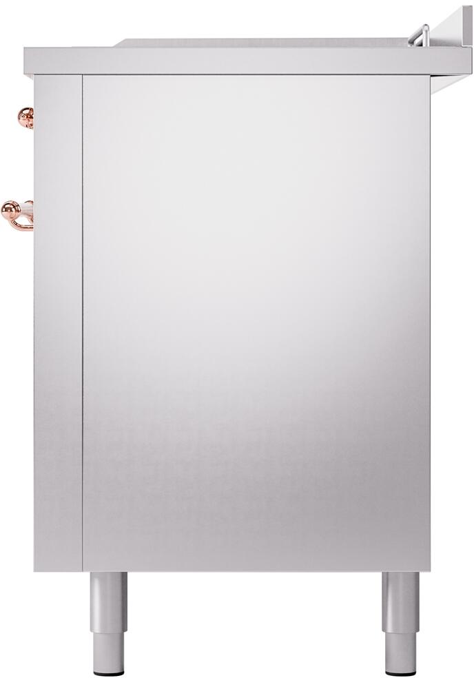 Ilve UP60FSNMPSSP Nostalgie Ii 60 Inch Dual Fuel Natural Gas Freestanding Range In Stainless Steel With Copper Trim