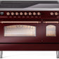 Ilve UPI486NMPBUP Nostalgie Ii 48 Inch Electric Freestanding Range In Burgundy With Copper Trim