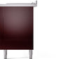 Ilve UP60FSNMPBUG Nostalgie Ii 60 Inch Dual Fuel Natural Gas Freestanding Range In Burgundy With Brass Trim