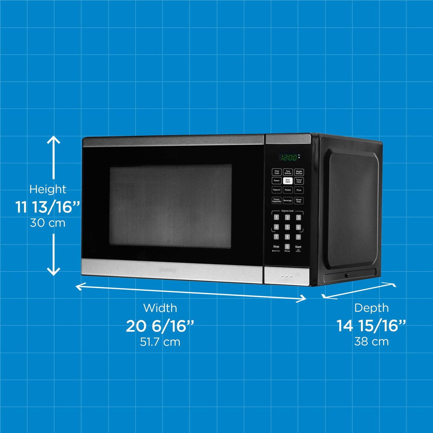 Danby DBMW1126BBS Danby 1.1 Cu. Ft. Countertop Microwave In Black And Stainless Steel