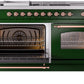 Ilve UP60FSNMPEGP Nostalgie Ii 60 Inch Dual Fuel Natural Gas Freestanding Range In Emerald Green With Copper Trim