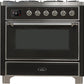 Ilve UM09FDNS3MGC Majestic Ii 36 Inch Dual Fuel Natural Gas Freestanding Range In Matte Graphite With Chrome Trim