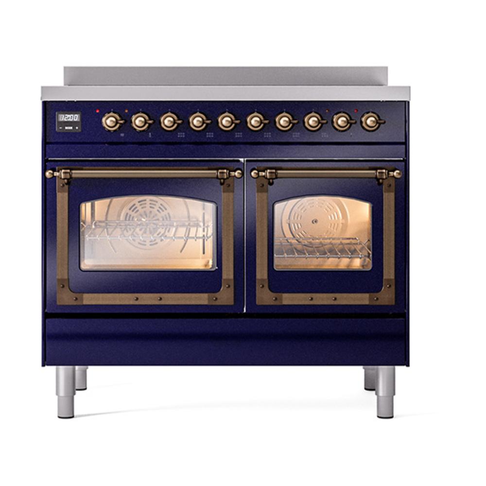 Ilve UNDI406NMPMBB Ilve Undi406Nmpmbb Nostalgie Ii Noblesse 40" Induction Range (Triple Glass Door, Midnight Blue, Burnished)