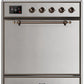 Ilve UMI30QNE3SSB Majestic Ii 30 Inch Electric Freestanding Range In Stainless Steel With Bronze Trim