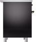 Ilve UPDI406NMPBKB Nostalgie Ii 40 Inch Electric Freestanding Range In Glossy Black With Bronze Trim