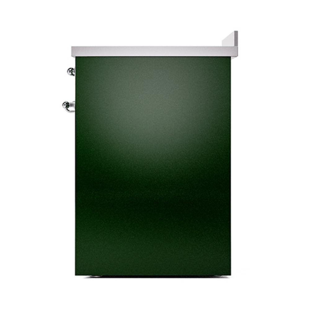 Ilve UNI304QNMPEGC Ilve Uni304Qnmpegc Nostalgie Ii Noblesse 30" Induction Range (Solid Door, Emerald Green, Chrome)