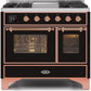 Ilve UMD10FDNS3BKP Majestic Ii 40 Inch Dual Fuel Natural Gas Freestanding Range In Glossy Black With Copper Trim