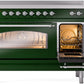 Ilve UPI486NMPEGC Nostalgie Ii 48 Inch Electric Freestanding Range In Emerald Green With Chrome Trim